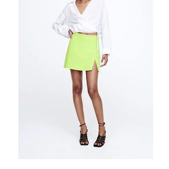 Zara Skirts Zara Lime Green Skort Small Poshmark